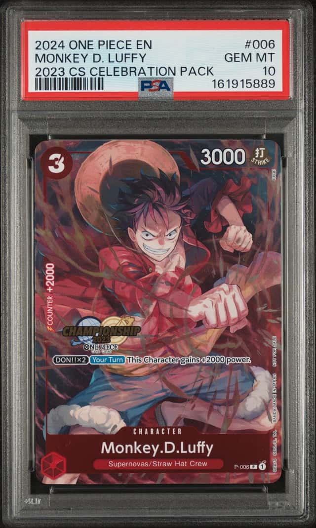 2024 One Piece Championship Celebration Pack Monkey D. Luffy Promo #P-006 PSA 10