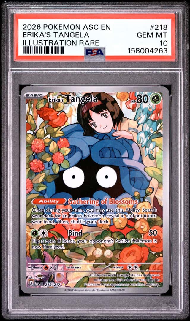 2026 Pokemon Mega Evolution Ascended Heroes IR Erika's Tangela #218 PSA 10 GEM MINT