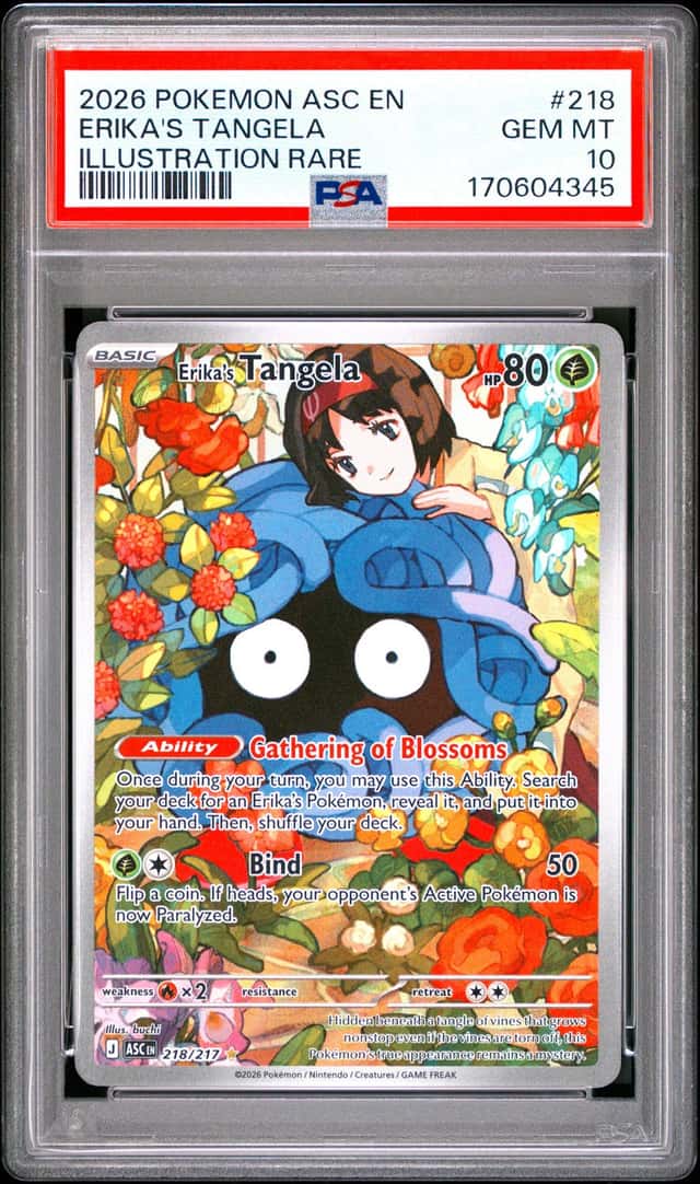 2026 Pokemon Mega Evolution Ascended Heroes IR Erika's Tangela #218 PSA 10 GEM MINT
