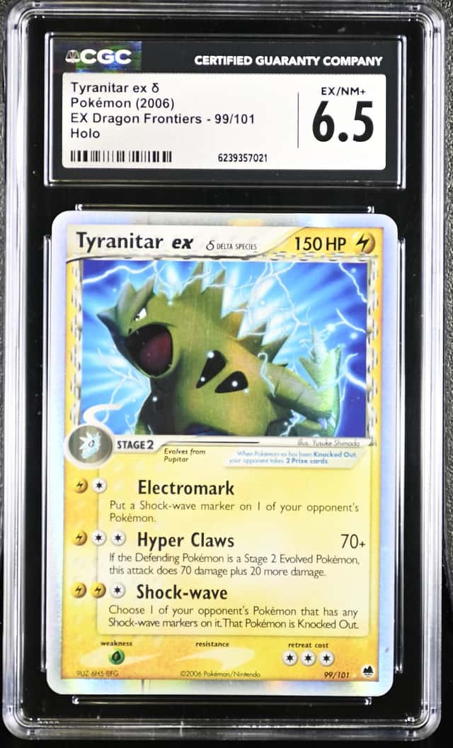 2006 Pokemon EX Dragon Frontiers Holo Tyranitar Ex #99 CGC 6.5 EXMT+