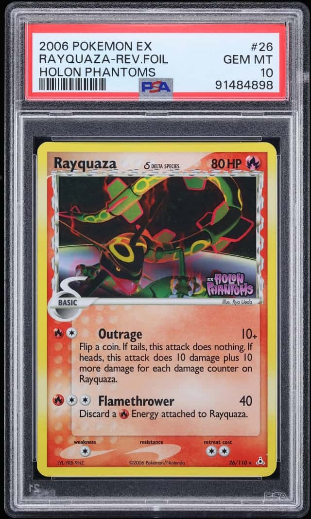 2006 Pokemon EX Holon Phantoms Reverse Holo Rayquaza #26 PSA 10 GEM MINT