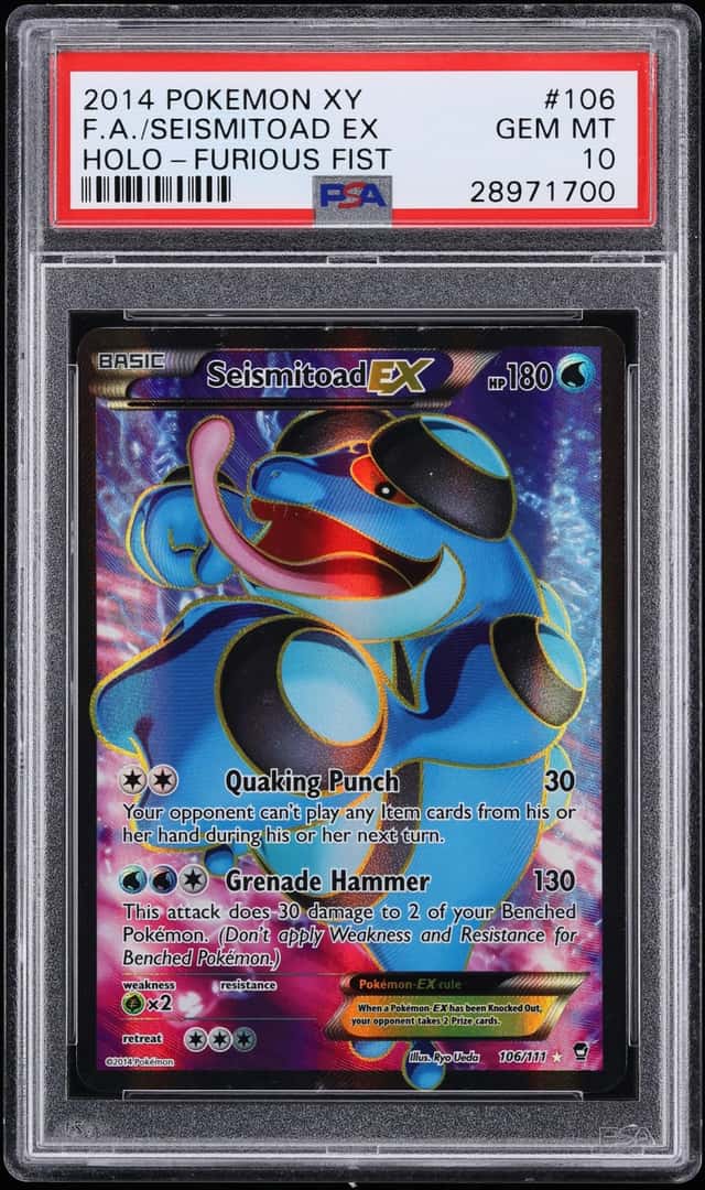 2014 Pokemon XY Furious Fists Full Art Seismitoad EX #106 PSA 10 GEM MINT