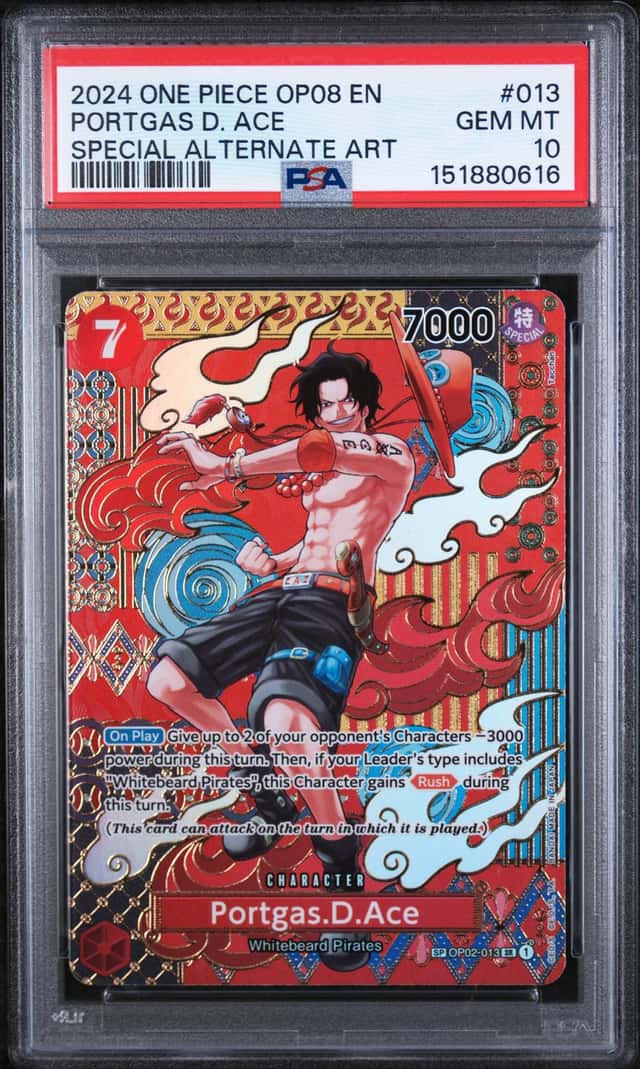 2024 One Piece OP08 EN Special Alternate Art #013 Portgas D. Ace PSA 10 GEM MINT
