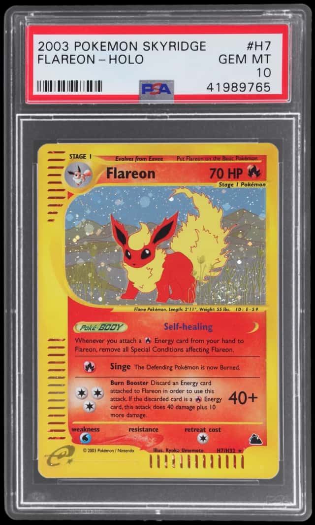 2003 Pokemon Skyridge Holo Flareon #H7