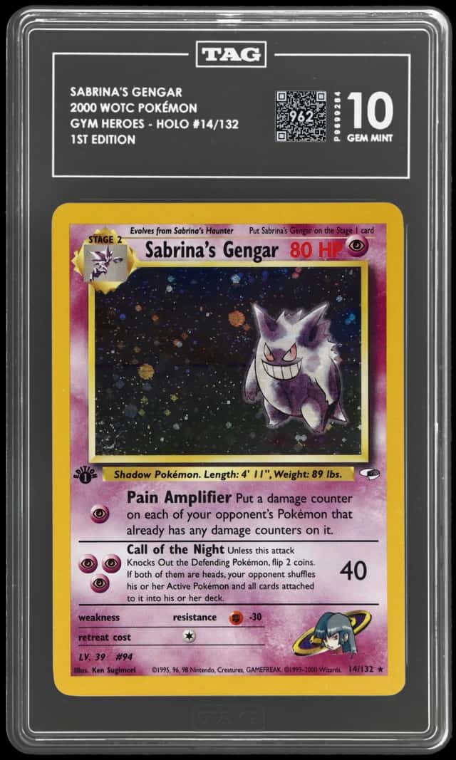2000 Pokemon Gym Heroes 1st Edition Holo Sabrina's Gengar #14