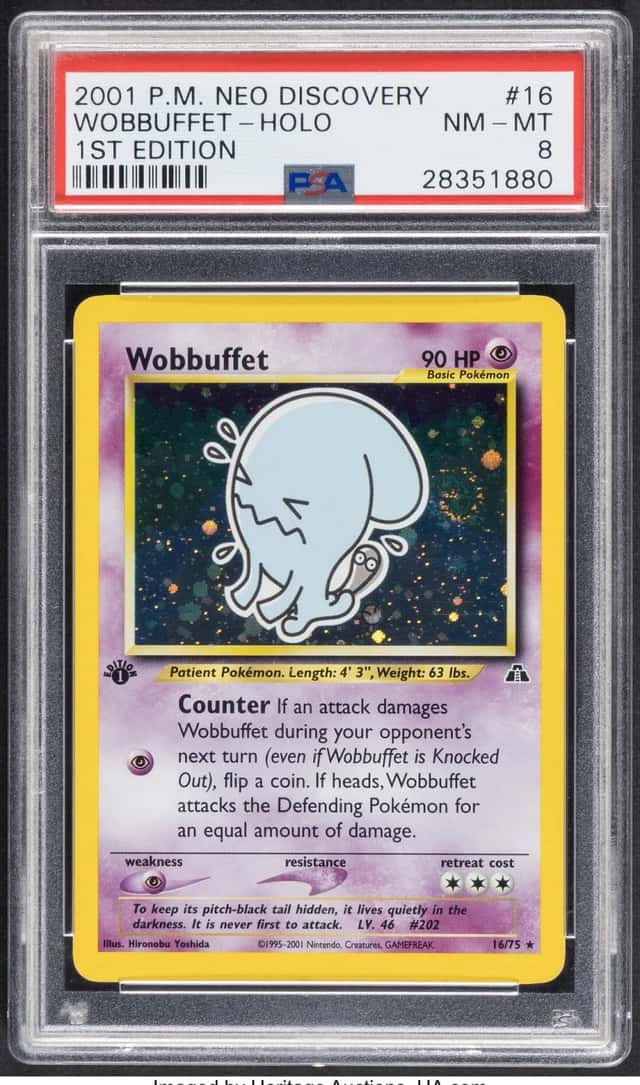 Pokémon Wobbuffet 16 1st Edition Neo Discovery PSA...