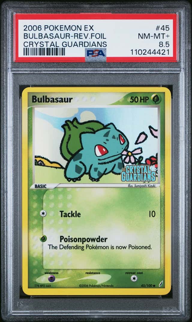 Pokemon Bulbasaur Reverse Holo Crystal Guardians 45/100 PSA 8.5