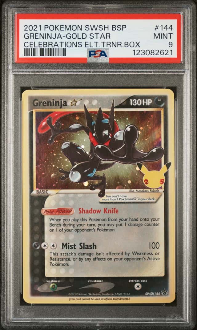 2021 Pokemon Greninja Gold Star SWSH144 PSA 9 MINT Celebrations Promo