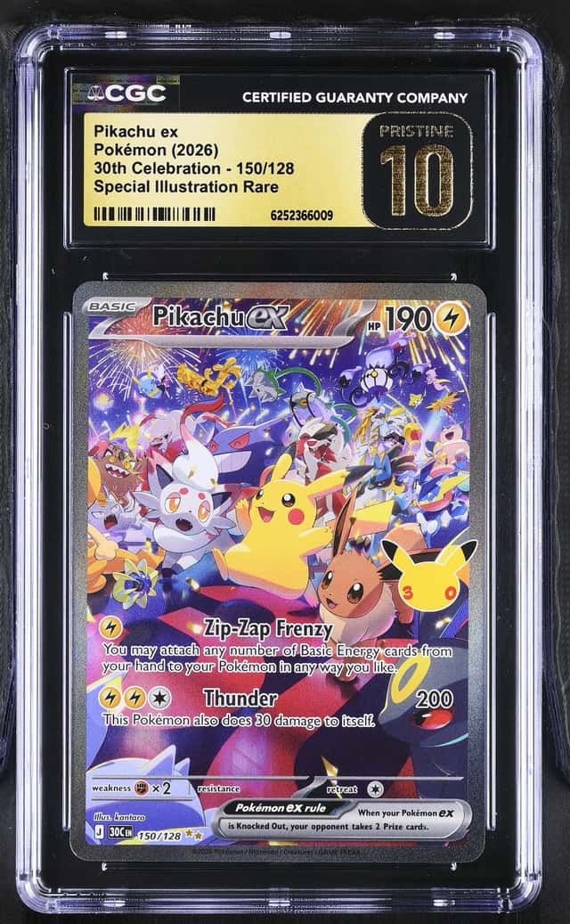 Pikachu ex *CGC PRISTINE 10* Special Illustration Rare *30th Celebration* #150