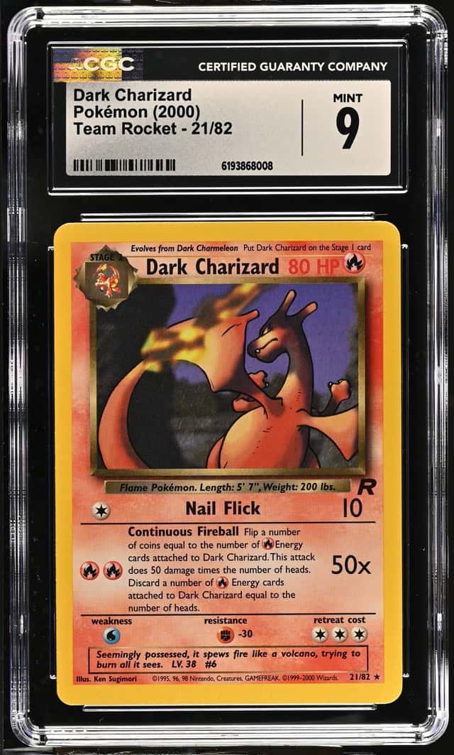 Pokemon TCG Dark Charizard 21/82 Team Rocket Rare English 2000 CGC 9 New cert