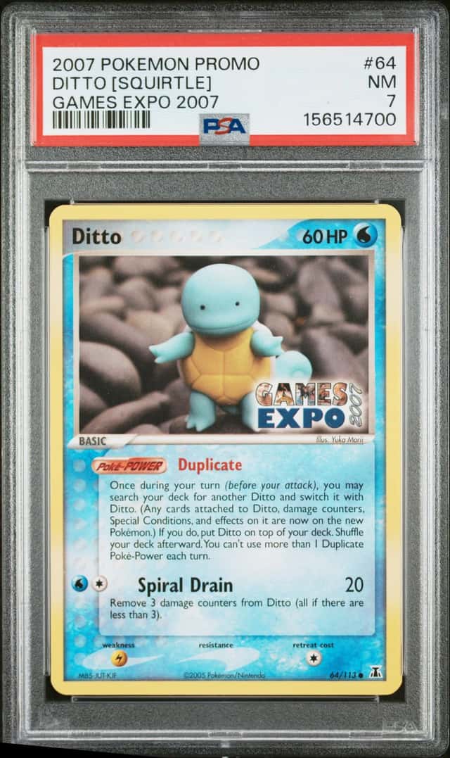 Pokemon 2007 Ditto Squirtle 64/113 Games Expo 2007 Promo EX Delta Species PSA 7