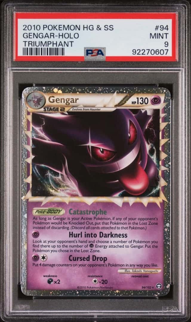 2010 POKEMON HEARTGOLD & SOULSILVER TRIUMPHANT #94 GENGAR-HOLO TRIUMPHANT PSA 9