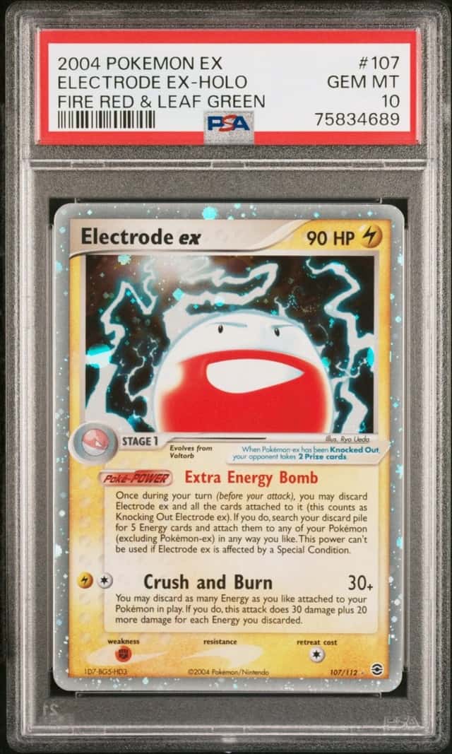 2004 POKEMON EX FIRE RED & LEAF GREEN #107 ELECTRODE EX HOLO PSA 10