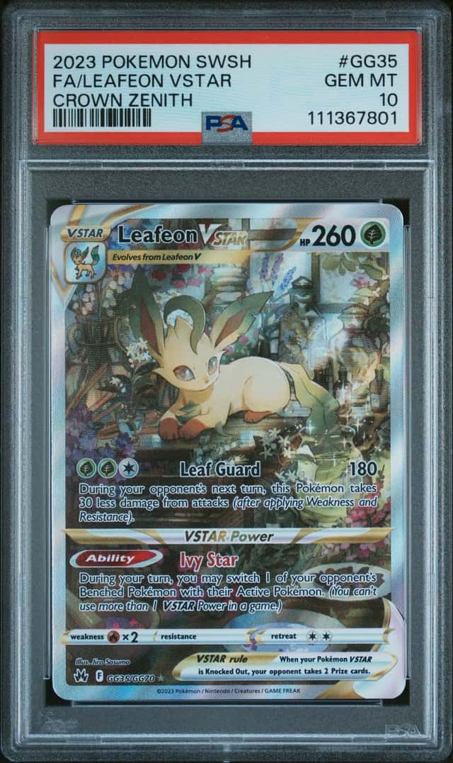 2023 Pokemon SWSH Crown Zenith Leafeon VST Galarian Gallery #GG35/GG70 PSA 10