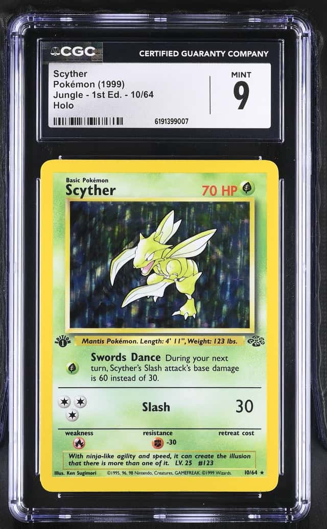1999 Pokemon Jungle 1st Edition #10 Scyther Holo CGC 9 MINT