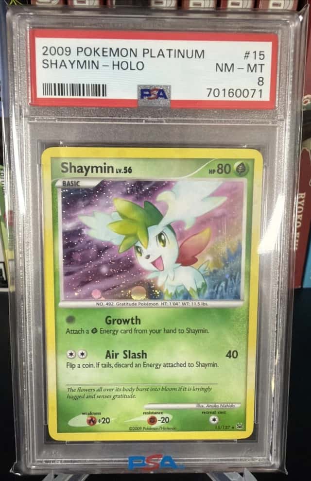 2009 Pokémon Platinum Shaymin 15 Holo Rare Low Pop PSA 8 NM-MT Vintage Alt