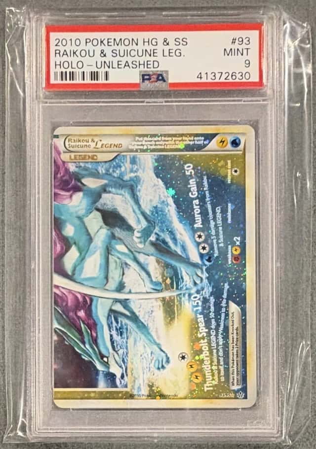 2010 Pokémon TCG Unleashed Raikou Suicune Legend Holo Card 93/95 Bottom