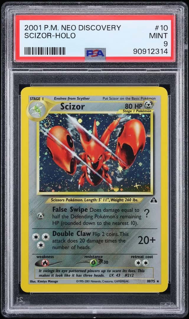 2001 Pokemon Neo Discovery Holo Scizor #10 PSA 9 MINT