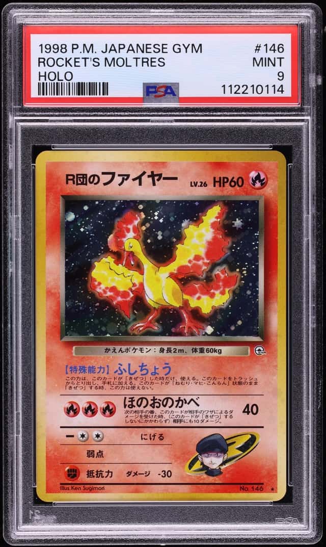 1998 Pokemon Japanese Gym 1 Holo Rocket's Moltres #146 PSA 9 MINT