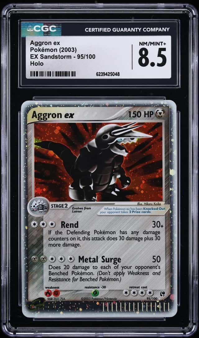 2003 Pokemon EX Sandstorm Holo Aggron Ex #95 CGC 8.5 NM-MT+