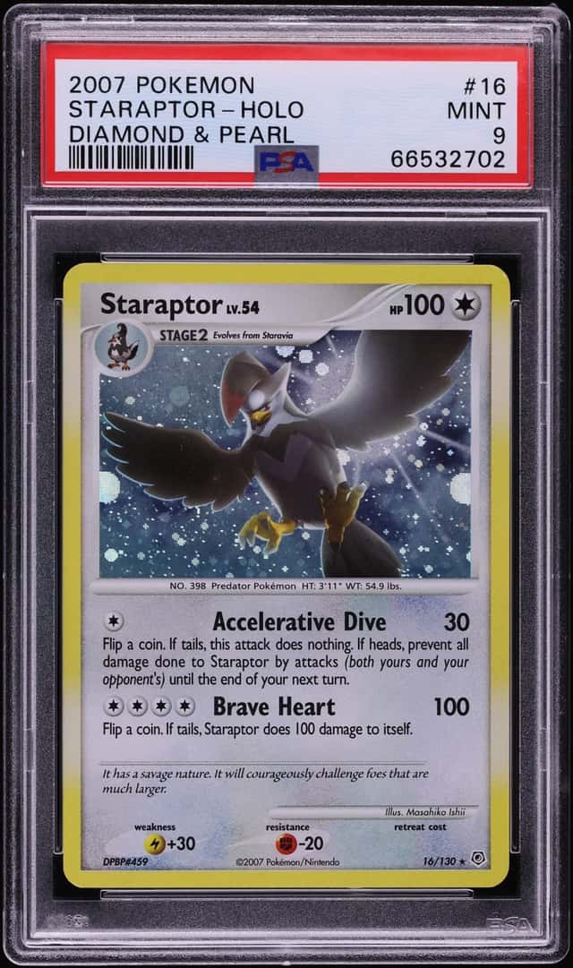 2007 Pokemon Diamond & Pearl Holo Staraptor #16 PSA 9 MINT