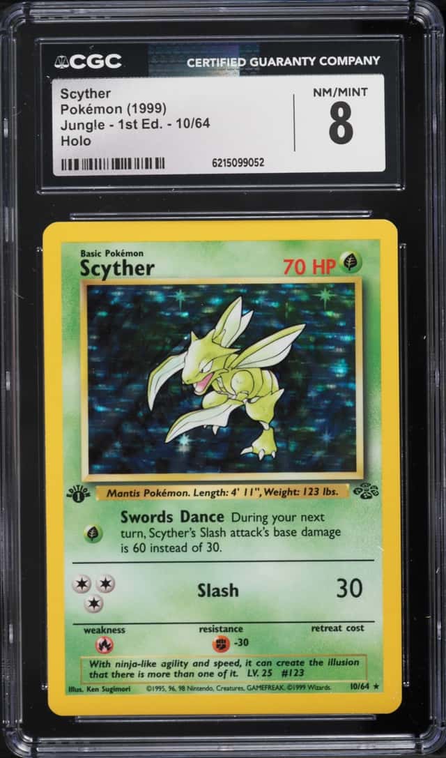 1999 Pokemon Jungle 1st Edition Holo Scyther #10 CGC 8 NM-MT