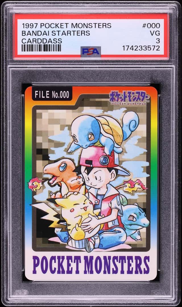 1997 Pokemon Japanese Pocket Monsters Carddass Bandai Starters #000 PSA 3 VG