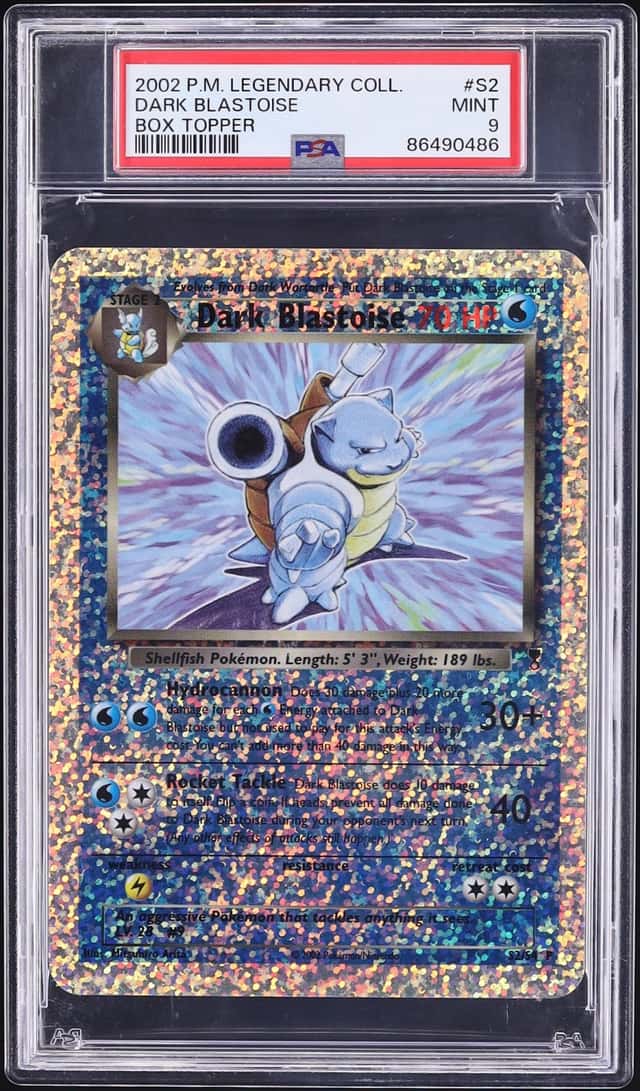 2002 Pokemon Legendary Collection Box Topper Dark Blastoise #S2 PSA 9 MINT