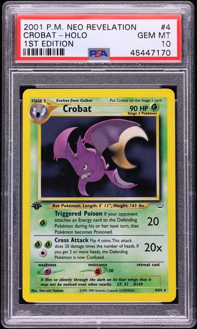 2001 Pokemon Neo Revelation 1st Edition Holo Crobat #4 PSA 10 GEM MINT