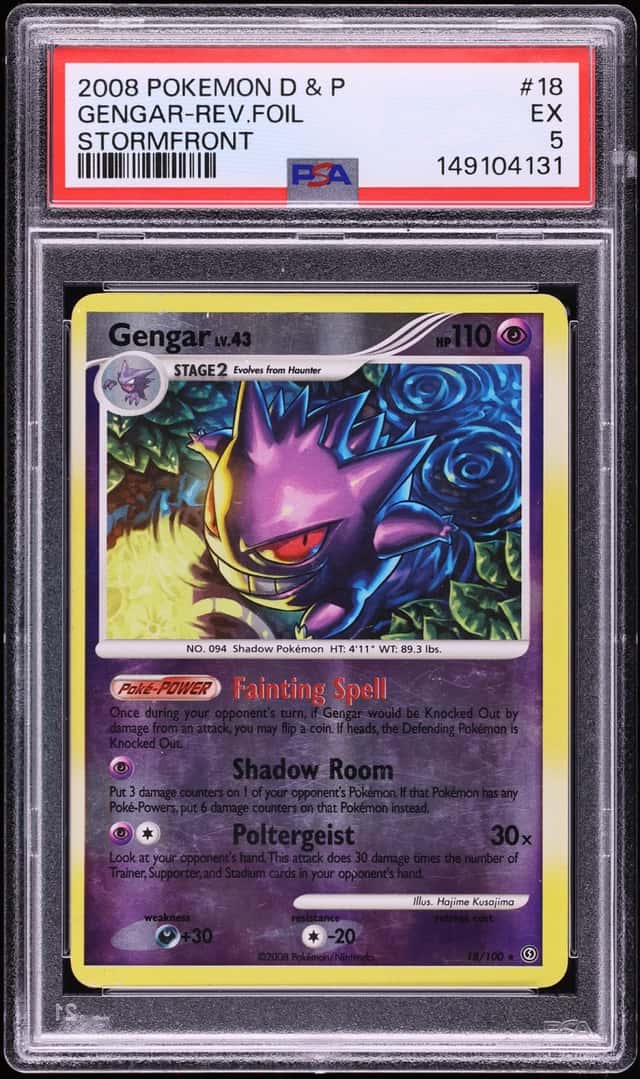 2008 Pokemon Diamond & Pearl Stormfront Reverse Holo Gengar #18 PSA 5 EX