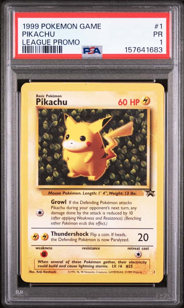 1999 Pokemon League Black Star Promo Pikachu #1 PSA 1 PR