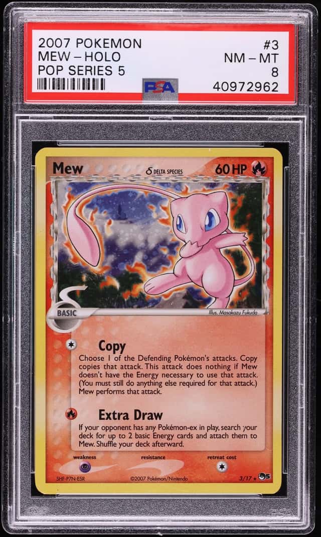 2007 Pokemon EX POP Series 5 Holo Mew #3 PSA 8 NM-MT