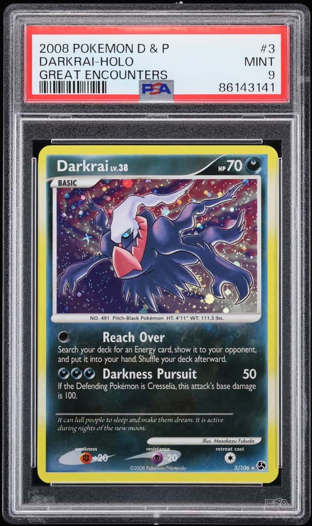 2008 Pokemon Diamond & Pearl Great Encounters Holo Darkrai #3 PSA 9 MINT