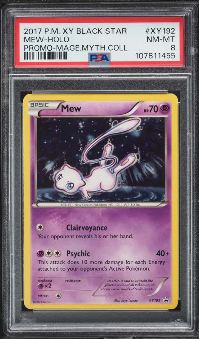 2017 Pokemon XY Black Star Promo Magearna Mythical Collection Holo Mew #XY192 PSA 8 NM-MT
