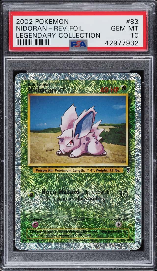 2002 Pokemon Legendary Collection Reverse Holo Nidoran #83 PSA 10 GEM MINT
