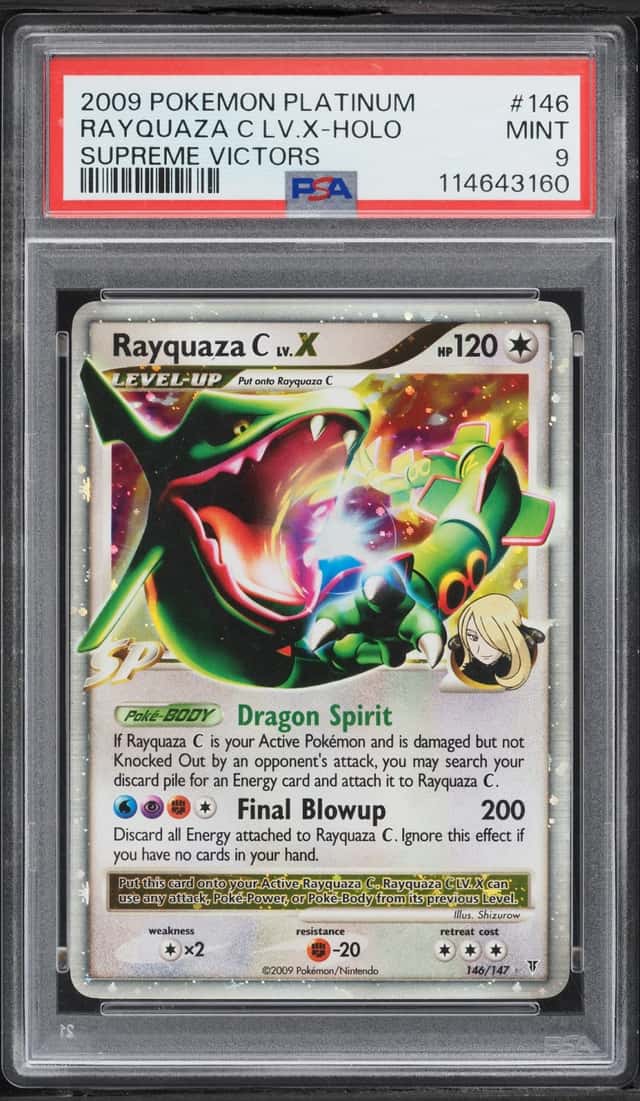 2009 Pokemon Platinum Supreme Victors Holo Rayquaza C LV.X #146 PSA 9 MINT