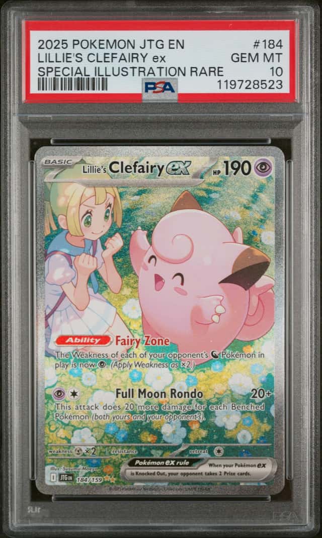 Lillie’s Clefairy EX 2025 Pokémon JTG SIR Special Rare 184/159 PSA 10 GEM MINT