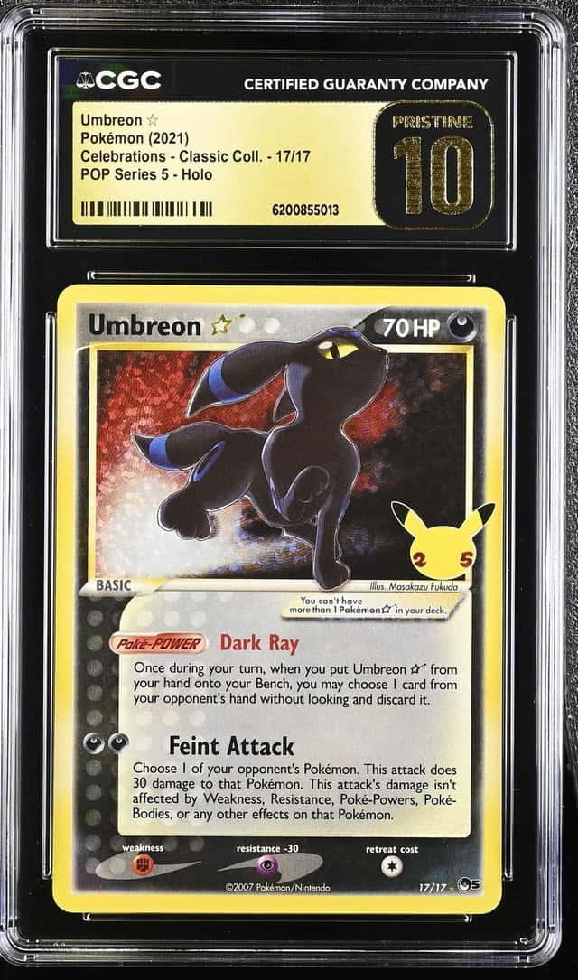 Pokemon Gold Star Umbreon 17 Celebrations Classic (Collection) PRISTINE CGC 10