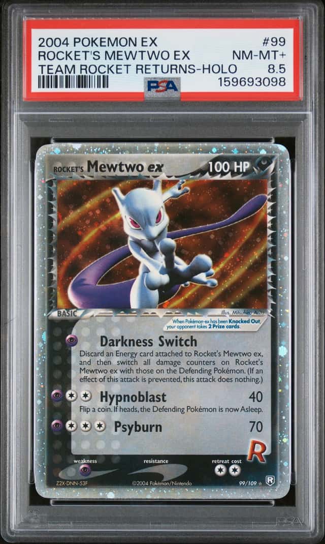 Pokemon PSA 8.5 - 2004 EX Team Rocket Returns Rocket's MEWTWO EX Holo 99/109