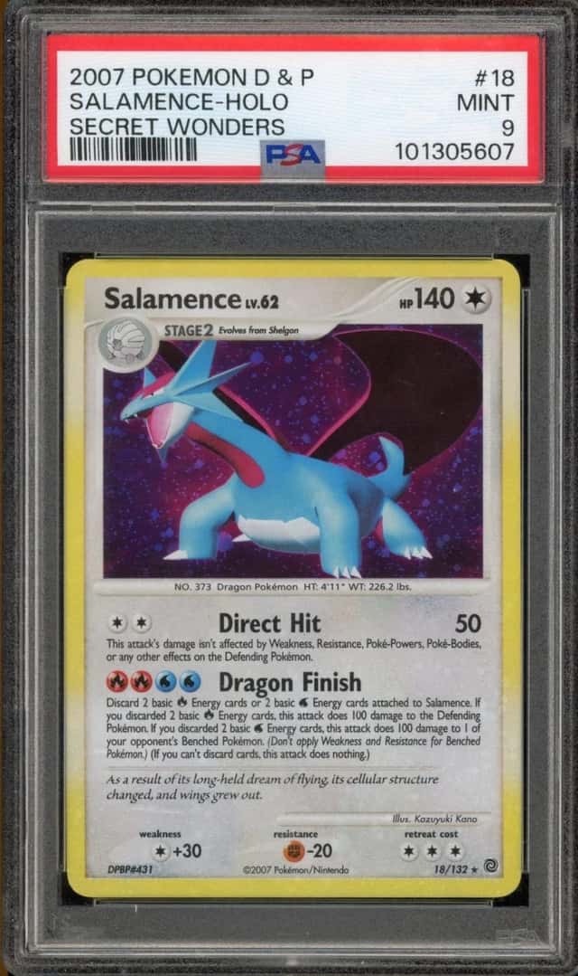 Pokemon Salamence Holo Secret Wonders 18/132 PSA 9 Mint