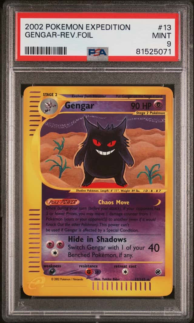 2002 POKEMON GENGAR EXPEDITION #13 REVERSE FOIL PSA 9