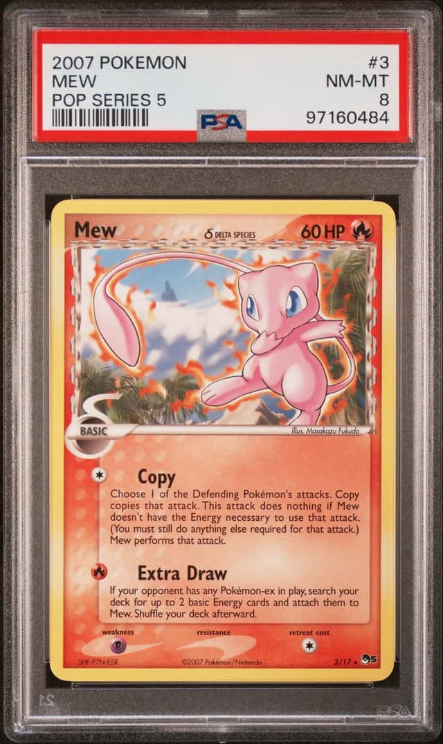 2007 POKEMON POP SERIES 5 #3 MEW PSA 8