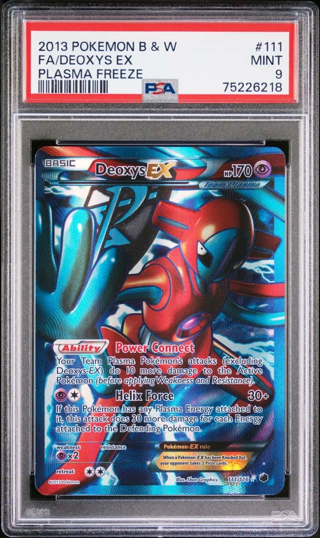 2013 POKEMON BLACK & WHITE PLASMA FREEZE #111/116 DEOXYS FA ULTRA RARE PSA 9