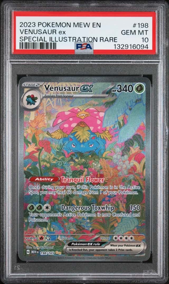 2023 POKEMON MEW EN-151 SPECIAL ILLUSTRATION RARE #198 VENUSAUR EX PSA 10