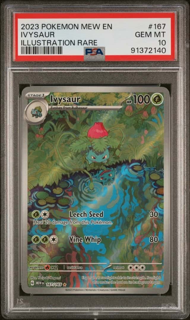 2023 POKEMON MEW EN-151 ILLUSTRATION RARE #167 IVYSAUR PSA 10