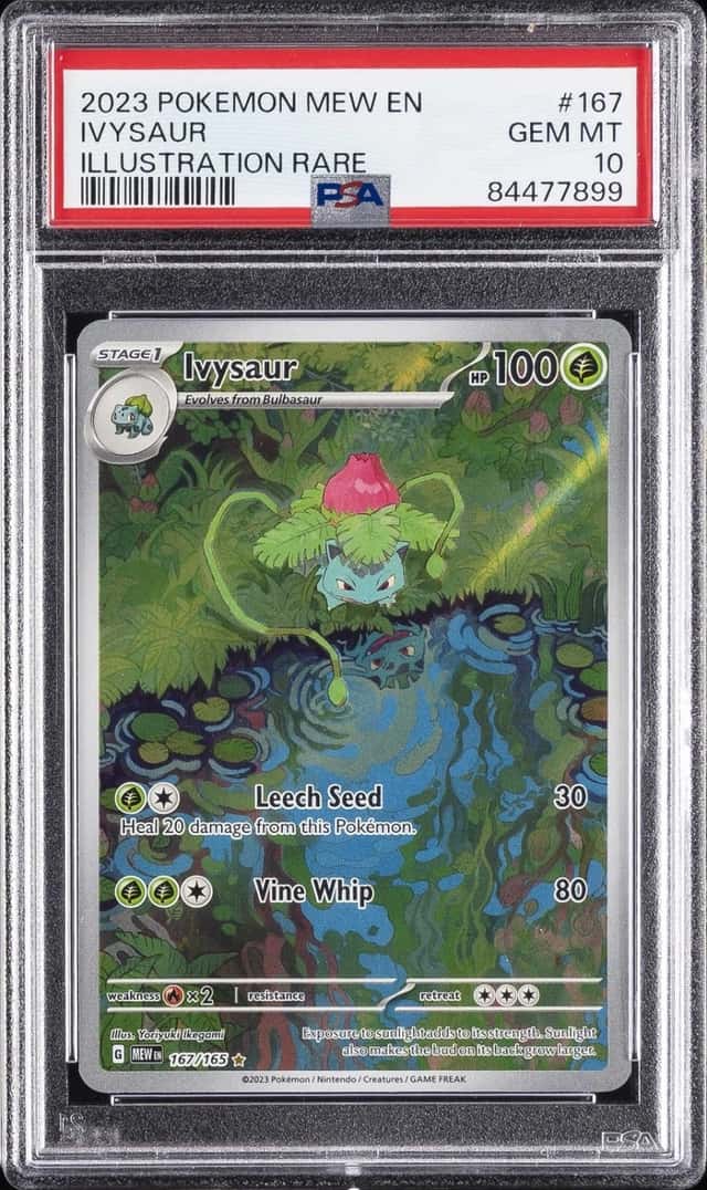 2023 POKEMON MEW EN-151 ILLUSTRATION RARE #167 IVYSAUR PSA 10