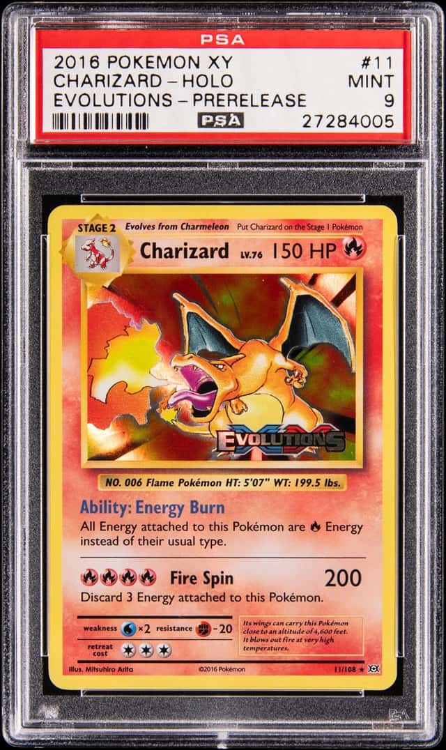 2016 Pokemon XY Evolutions #11 Charizard Holo Prerelease Promo - PSA MINT 9