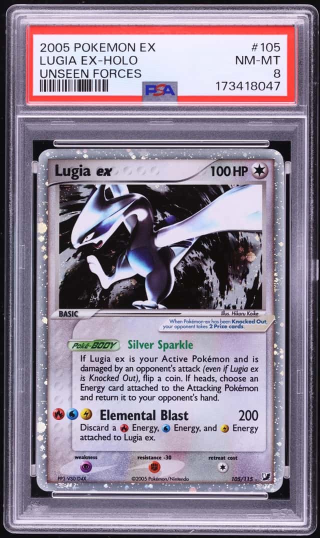 2005 Pokemon EX Unseen Forces Holo Lugia EX #105 PSA 8 NM-MT