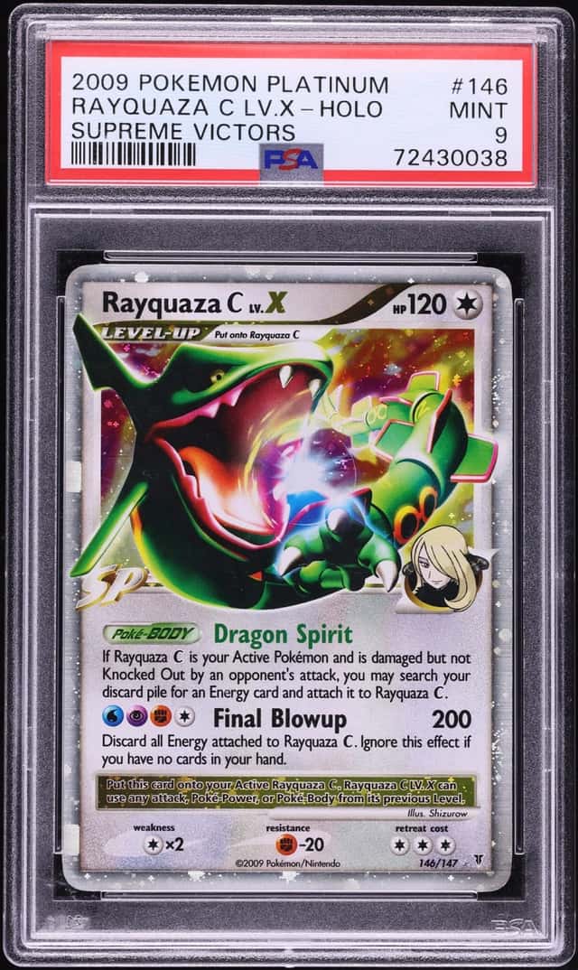 2009 Pokemon Platinum Supreme Victors Holo Rayquaza C LV.X #146 PSA 9 MINT