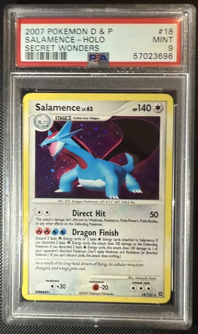 Pokémon TCG Secret Wonders Salamence 18/132 Reverse Holo PSA 9 2007 LOW POP!!!
